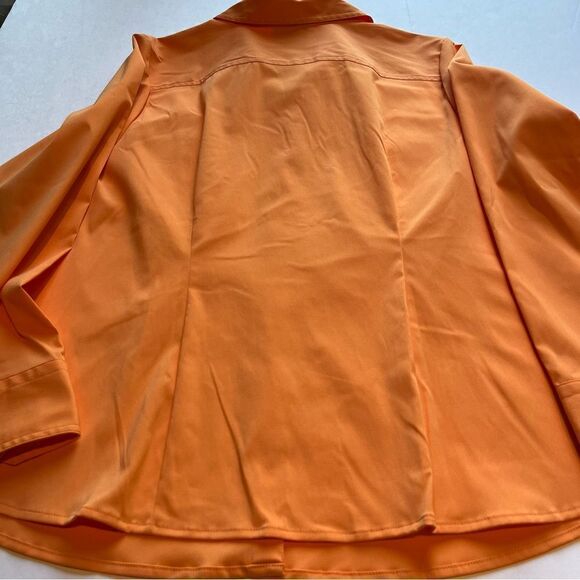 Lane Bryant Women's Button up blouse, long sleeve Orange Size 18/20 - Picture 9 of 9